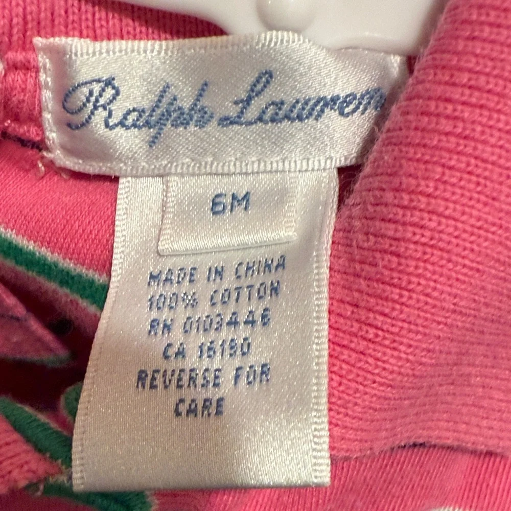 Ralph Lauren Pink Striped Kids Footie